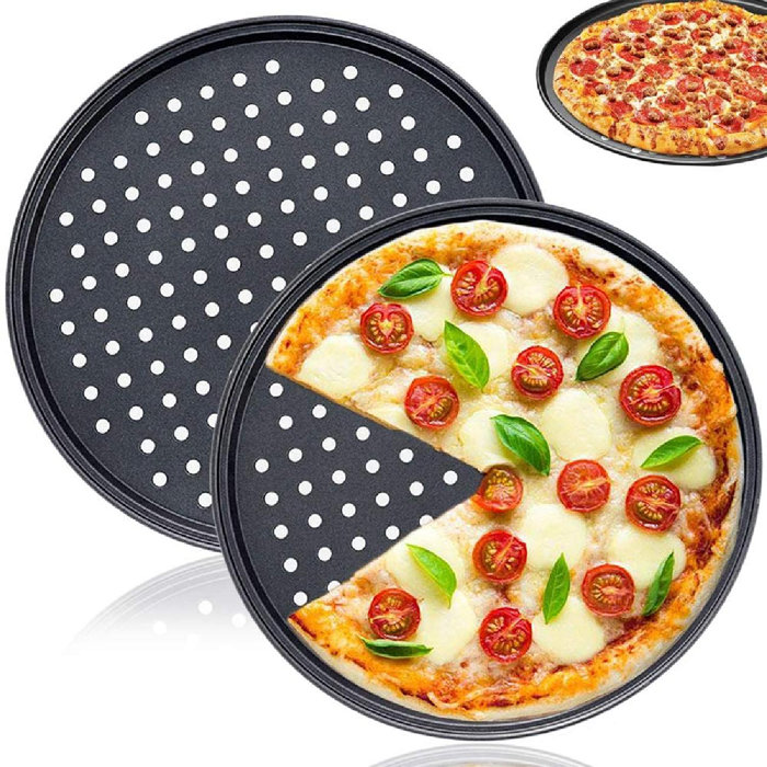 SpicyMedia 2 PCS 12 Inch Tray Pizza Pan With Holes,Round Pizza Crisper